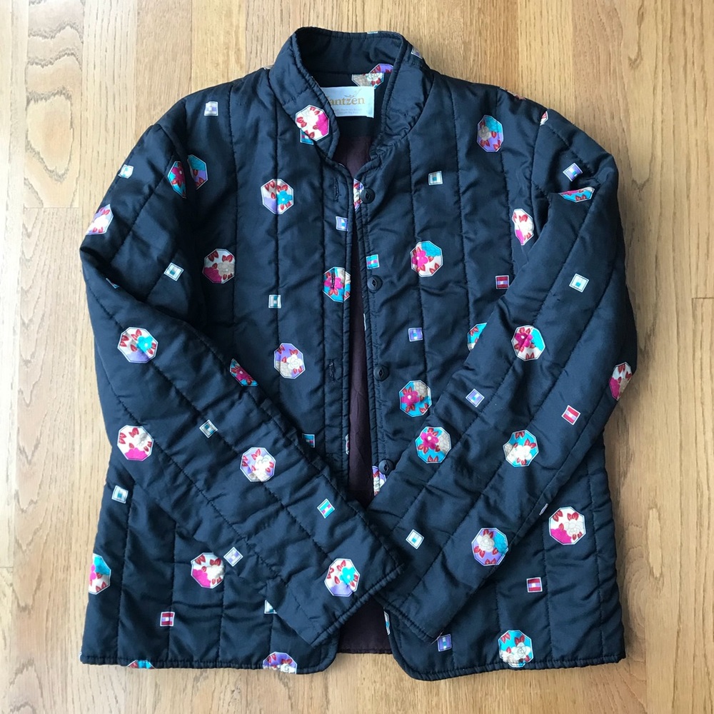 Vintage Art Deco Quilted Bomber Jacket